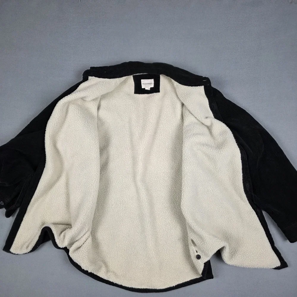 High Sierra Corduroy Sherpa Lined Jacket Mens Size Large Black Chore Shacket‎